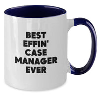 Load image into Gallery viewer, Funny Case Manager Gifts from Friends and Family - Best Effin' Case Manager Ever Inspirational Two Tone Coffee Mug, Father's Day Unique Gifts for Case Manager - Additional