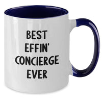 Load image into Gallery viewer, Funny Concierge Gifts from Friends for Women - Best Effin&#39; Concierge Ever Two Tone Coffee Mug, Christmas Unique Gifts - Additional
