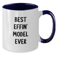 Load image into Gallery viewer, Funny Model Gifts from Mom Dad Friends - Best Effin' Model Ever Two Tone Coffee Mug for Him Her - Additional