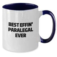 Load image into Gallery viewer, Funny Paralegal Gifts from Friends for Paralegal Men - Best Effin' Paralegal Ever Two Tone Coffee Mug, Valentine's Unique Gifts - Additional