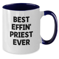 Load image into Gallery viewer, Funny Priest Gifts for Men Two Tone Coffee Mugs Best Effin' Priest Ever - Additional