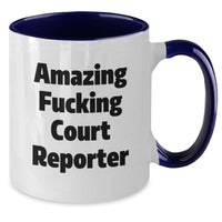 Load image into Gallery viewer, Funny Court Reporter Gifts from Friends for Court Reporters, Amazing Two Tone Coffee Mug for Graduation Unique Celebration - Additional