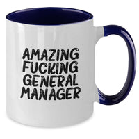 Load image into Gallery viewer, General Manager Keepsake Two Tone Coffee Mug for Him Birthday Gift Black - Additional