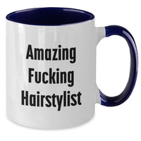Load image into Gallery viewer, Funny Hairstylist Gifts for Men Two Tone Coffee Mug - Amazing Quote, Perfect Graduation Unique Gifts from Friends - Additional