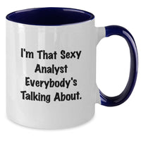 Load image into Gallery viewer, Analyst Keepsake Mug for Him Birthday Gift – Black &amp; White Ceramic 11oz - Additional