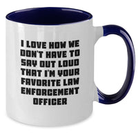 Load image into Gallery viewer, Funny Law Enforcement Officer Gifts from Men to Family, Funny Two Tone Coffee Mug for Law Enforcement Officer Graduation Unique Gifts - Additional