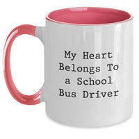 Load image into Gallery viewer, Funny School Bus Driver Gifts from Men, Women, Friends, Coworkers, Family to School Bus Drivers, Men, Women, Friends, Coworkers, Family Graduation Unique Mugs My Heart Belongs To - Main