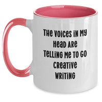 Load image into Gallery viewer, Creative Writing Inspiration, Funny Quote Two Tone Coffee Mug Gifts from Friends to Creative Writing Lovers on Valentine's - Main