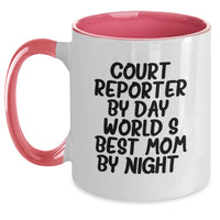 Load image into Gallery viewer, Funny Court Reporter Gifts from Men, Women, or Friends for Christmas Unique Gifts, Court Reporter Mom Two Tone Coffee Mugs - Main