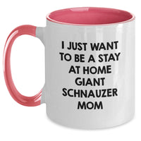 Load image into Gallery viewer, Funny Giant Schnauzer Dog Mom Graduation Gifts from Friends for Women - &#39;I Just Want To Be A Stay At Home Giant Schnauzer Mom&#39; Two Tone Coffee Mug - Main
