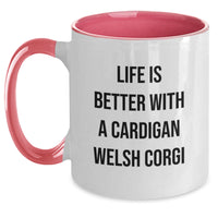 Load image into Gallery viewer, Funny Cardigan Welsh Corgi Dog Gifts from Friends for Birthday Morning Coffee Lovers - Life Is Better With A Cardigan Welsh Corgi Two Tone Coffee Mug - Main
