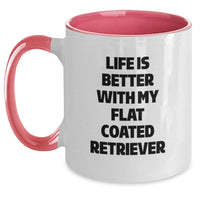 Load image into Gallery viewer, Funny Flat Coated Retriever Dog Gifts from Friends, Unique Birthday Coffee Mug, Life Is Better With My Flat Coated Retriever Two Tone Ceramic Mug - Main