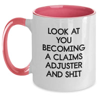 Load image into Gallery viewer, Claims Adjustor Gift, Funny Quote, Two Tone Coffee Mug - Red White - Ideal Gift for Claims Adjustor Friends, Black and White Coffee Mugs for Birthday Giving - Main
