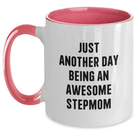 Load image into Gallery viewer, Funny Stepmom Gifts for Her, Christmas Unique Gifts from Family, Just Another Day Being Awesome Stepmom Two Tone Coffee Mug - Main
