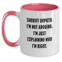 Load image into Gallery viewer, Funny Sheriff Deputy Gifts from Men, Funny Sheriff Deputy Gifts for Men on Christmas Unique Gifts, Humorous Sheriff Deputy Two Tone Coffee Mug - Main
