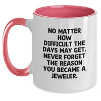 Load image into Gallery viewer, Funny Two Tone Coffee Mugs for Jeweler, Gifts from Family, Gifts for Mother's Day Unique Jeweler - Main