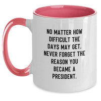 Load image into Gallery viewer, President Funny Gift, Inspirational Two Tone Coffee Mugs for President, Christmas Unique Gifts from Friends to President - Main
