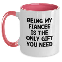 Load image into Gallery viewer, Funny Fiancee Gifts from Men to Women, Two Tone Coffee Mug, Being My Fiancee Is The Only Gift You Need, Valentine's Unique Gifts - Main