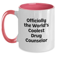 Load image into Gallery viewer, Funny Drug Counselor Gifts from Friends, Inspirational Two Tone Coffee Mug for Drug Counselor Birthday Unique Gifts, Officially The World's Coolest Drug Counselor - Main