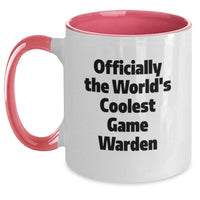 Load image into Gallery viewer, Funny Game Warden Gifts from Friends for Game Wardens - Two Tone Coffee Mug - Officially The World's Coolest Game Warden Birthday Unique Gifts - Main