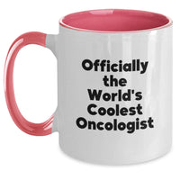 Load image into Gallery viewer, Oncologist Gifts from Friends and Family, Officially The World's Coolest Oncologist Two Tone Coffee Mug for Valentine's Unique Gifts - Main