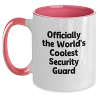 Load image into Gallery viewer, Comedic Gifts from Men to Security Guard Lover Mom on Mother's Day - Officially The World's Coolest Security Guard Two Tone Coffee Mugs - Main
