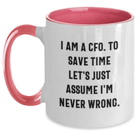 Load image into Gallery viewer, Funny CFO Gifts from Friends for CFO, I'm Never Wrong Two Tone Coffee Mug, Birthday Unique Ideas - Main