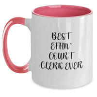 Load image into Gallery viewer, Funny Gifts for the Best Effin&#39; Court Clerk Ever Two Tone Coffee Mugs Court Clerk Gifts from Friends or Family - Main
