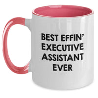 Load image into Gallery viewer, Funny Executive Assistant Gifts for Men - Best Effin' Two Tone Coffee Mug, Christmas Unique Presents from Friends, Coworkers, Family - Main