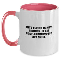 Load image into Gallery viewer, Funny Kite Flying Gifts for Men and Women, Two Tone Coffee Mugs with 'Kite Flying Is Not A Hobby It's A Post-apocalyptic Life Skill.' Quote for Birthday Unique Unique Presents - Main