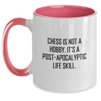 Load image into Gallery viewer, Funny Chess Post-apocalyptic Life Skill Gifts from Men to Graduation Unique Gifts for Chess Lovers - Two Tone Coffee Mug - Main