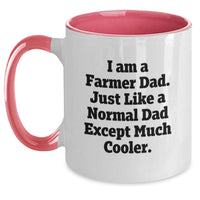Load image into Gallery viewer, Funny Farmer Dad Gifts from Men for Friends and Family, Two Tone Coffee Mug with I Am A Farmer Dad Quote for Christmas Unique Gifts - Main
