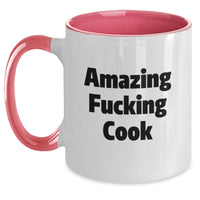 Load image into Gallery viewer, Funny Cook Gifts from Friends for Birthday Two Tone Coffee Mug Amazing F--king Cook - Main
