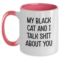 Load image into Gallery viewer, Funny Black Cat Quotes Two Tone Coffee Mug Gifts from Women to Friends for Graduation - Main
