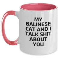Load image into Gallery viewer, Balinese Cat Gifts, Funny Quote, Two Tone Coffee Mug for Men, Women, Friends, Coworkers, Graduation Unique Gifts from Family, Gifts for Balinese Cat Lovers - Main
