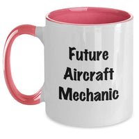 Load image into Gallery viewer, Funny Inspirational Gifts from Friends to Future Aircraft Mechanic - Two Tone Coffee Mug, Black and White, Christmas Unique Presents for Men - Main
