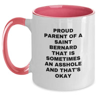 Load image into Gallery viewer, Funny Saint Bernard Dog Gifts for Men from Proud Parents - Two Tone Coffee Mug, Graduation Unique Gifts - Main
