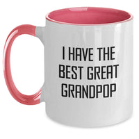 Load image into Gallery viewer, Funny Grandpop Gifts from Family - Two Tone Coffee Mug, &#39;I Have The Best Great Grandpop&#39; Quote, Christmas Unique - Main

