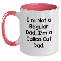 Load image into Gallery viewer, Funny Calico Cat Gifts for Men - Calico Cat Dad Two Tone Coffee Mug, Christmas Unique Presents from Dad to Son - Main
