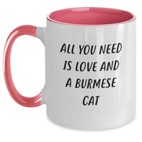 Load image into Gallery viewer, Burmese Cat Gifts for Women, Funny Quote, Two Tone Coffee Mug, Graduation Unique Gifts from Family for Burmese Cat Lover, Black and White - Main
