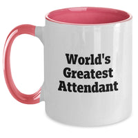Load image into Gallery viewer, Funny Attendant Gifts from Friends, Unique Two Tone Coffee Mugs for World&#39;s Greatest Attendant on Birthday, Gifts for Men, Women, or Coworkers - Main
