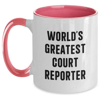 Load image into Gallery viewer, Funny Court Reporter Gifts, &#39;World&#39;s Greatest&#39; Two Tone Coffee Mugs for Court Reporters, Graduation Unique Gifts from Friends - Main
