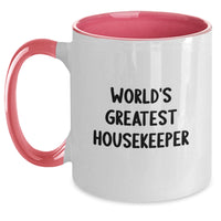 Load image into Gallery viewer, Funny World&#39;s Greatest Housekeeper Gifts from Family for Housekeeper, Two Tone Coffee Mug, Christmas Unique Gifts - Main
