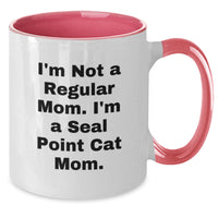Load image into Gallery viewer, Funny Seal Point Cat Mom Gifts from Friends Christmas Unique Presents for Seal Point Cat Lovers Two Tone Coffee Mug - Additional
