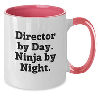 Load image into Gallery viewer, Funny Director Graduation Unique Gifts from Friends - Director By Day Ninja By Night Two Tone Coffee Mug - Additional