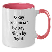 Load image into Gallery viewer, Funny X-Ray Technician Gifts from Family, Friends, or Coworkers - Unique X-Ray Tech Two Tone Coffee Mug - X-ray Technician By Day. Ninja By Night. - Additional