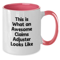 Load image into Gallery viewer, Funny Claims Adjuster Gifts from Friends - Unique Graduation Presents for Claims Adjuster Man - Two Tone Coffee Mug with This Is What An Awesome Claims Adjuster Looks Like Quote - Additional