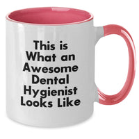 Load image into Gallery viewer, Funny Dental Hygienist Gifts from Friends for Dental Hygienist Graduation Unique Gifts - Two Tone Coffee Mug with This Is What An Awesome Dental Hygienist Looks Like - Additional