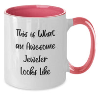 Load image into Gallery viewer, Funny Jeweler Gifts from Friends, This Is What An Awesome Jeweler Looks Like Two Tone Coffee Mug, Birthday Unique Gifts for Men and Women - Additional