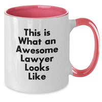 Load image into Gallery viewer, Funny Lawyer Gifts from Friends for Men Birthday Unique Two Tone Coffee Mugs - This Is What An Awesome Lawyer Looks Like - Additional